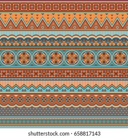 Abstract ethnic stripe pattern, ornamental vector background. Seamless pattern