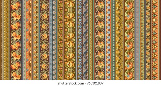 Abstract ethnic stripe pattern, ornamental vector background