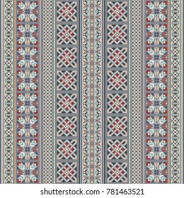 Abstract ethnic stripe pattern, ornamental vector background. Seamless pattern