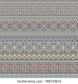 Abstract ethnic stripe pattern, ornamental vector background. Seamless pattern