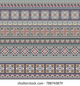 Abstract ethnic stripe pattern, ornamental vector background. Seamless pattern