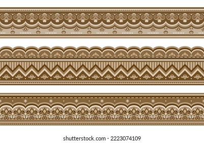 Abstract ethnic stripe patterns set, ornamental vector colorful elements