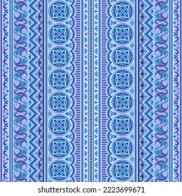 Abstract ethnic stripe seamless pattern, ornamental vector vintage background