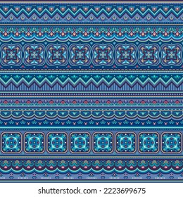 Abstract ethnic stripe seamless pattern, ornamental vector vintage background
