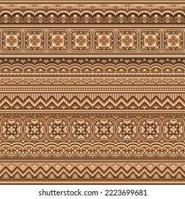 Abstract ethnic stripe seamless pattern, ornamental vector vintage background