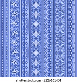 Abstract ethnic stripe seamless pattern, ornamental vector vintage background