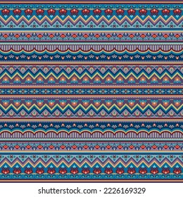 Abstract ethnic stripe seamless pattern, ornamental vector vintage background