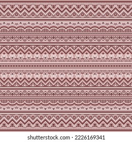Abstract ethnic stripe seamless pattern, ornamental vector vintage background