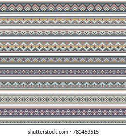 Abstract ethnic stripes. Ornamental vector borders set