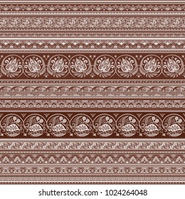 Abstract ethnic stripy ornamental vector background. Seamless pattern