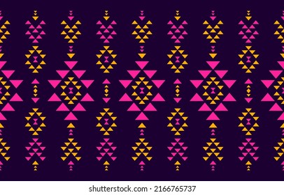 Abstract ethnic tribal pattern art. Ethnic geometric seamless pattern traditional. Design for background, wallpaper, illustration, fabric, clothing, carpet, textile, batik, embroidery.