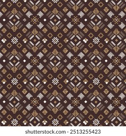 Abstract Ethnic Tribal Seamless Pattern with Geometric Shapes and Cultural Elements,  pattern design Vector illustration