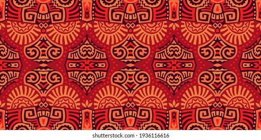 Abstract Ethnic Vector Seamless Pattern. Trendy boho tile. African textile design. Scandinavian ornament. Perfect for wallpaper, cloth, wrapping paper and other endless fill.