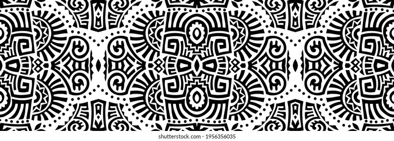 Abstract Ethnic Vector Seamless Pattern. Trendy boho tile. African textile design. Scandinavian ornament. Perfect for wallpaper, cloth, wrapping paper and other endless fill.