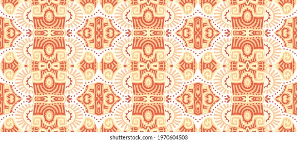 Abstract Ethnic Vector Seamless Pattern. Trendy boho tile. African textile design. Scandinavian ornament. Perfect for wallpaper, cloth, wrapping paper and other endless fill.