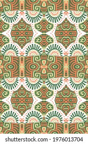 Abstract Ethnic Vector Seamless Pattern. Trendy boho tile. African textile design. Scandinavian ornament. Perfect for wallpaper, cloth, wrapping paper and other endless fill.