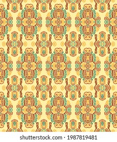 Abstract Ethnic Vector Seamless Pattern. Trendy boho tile. African textile design. Scandinavian ornament. Perfect for wallpaper, cloth, wrapping paper and other endless fill.