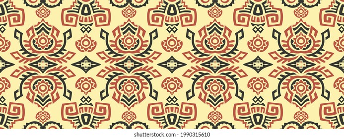 Abstract Ethnic Vector Seamless Pattern. Trendy boho tile. African textile design. Scandinavian ornament. Perfect for wallpaper, cloth, wrapping paper and other endless fill.
