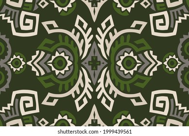 Abstract Ethnic Vector Seamless Pattern. Trendy boho tile. African textile design. Scandinavian ornament. Perfect for wallpaper, cloth, wrapping paper and other endless fill.