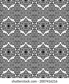 Abstract Ethnic Vector Seamless Pattern. Trendy boho tile. African textile design. Scandinavian ornament. Perfect for wallpaper, cloth, wrapping paper and other endless fill.