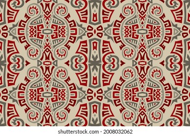 Abstract Ethnic Vector Seamless Pattern. Trendy boho tile. African textile design. Scandinavian ornament. Perfect for wallpaper, cloth, wrapping paper and other endless fill.