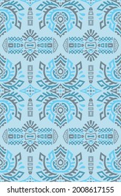 Abstract Ethnic Vector Seamless Pattern. Trendy boho tile. African textile design. Scandinavian ornament. Perfect for wallpaper, cloth, wrapping paper and other endless fill.