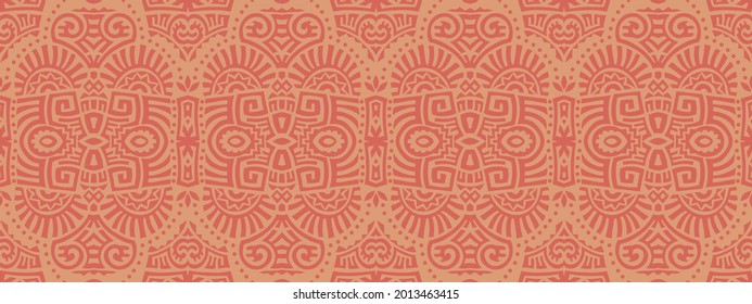 Abstract Ethnic Vector Seamless Pattern. Trendy boho tile. African textile design. Scandinavian ornament. Perfect for wallpaper, cloth, wrapping paper and other endless fill.