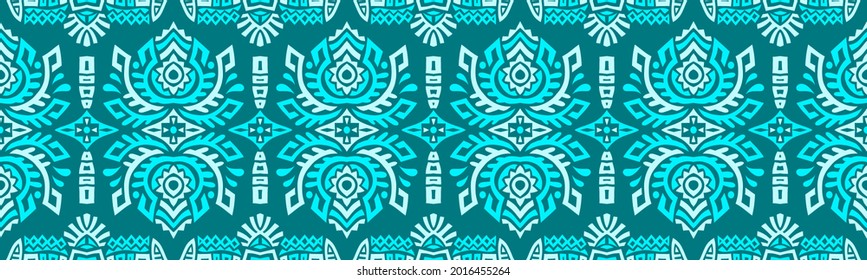 Abstract Ethnic Vector Seamless Pattern. Trendy boho tile. African textile design. Scandinavian ornament. Perfect for wallpaper, cloth, wrapping paper and other endless fill.