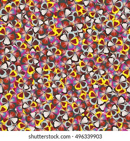 Abstract ethnic vector seamless pattern. Tribal art boho print, multicolor vintage flower background. Background texture, wallpaper, multicolored floral theme.