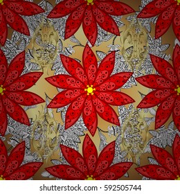 Abstract ethnic vector seamless pattern. Tribal art boho print, vintage flower background. Background texture, wallpaper, floral theme in colors.