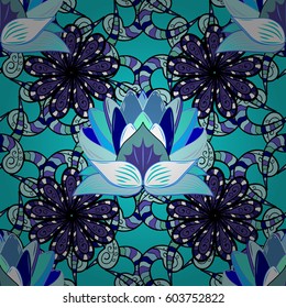 Abstract ethnic vector seamless pattern. Tribal art boho print, vintage flower background. Background texture, wallpaper, floral theme in colors.