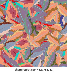 Abstract ethnic vector seamless pattern. Tribal art boho print, multicolor vintage flower background. Background texture, wallpaper, multicolored floral theme.