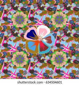 Abstract ethnic vector seamless pattern. Tribal art boho print, vintage flower background. Background texture, wallpaper, floral theme.