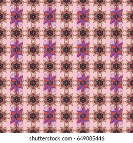 Abstract ethnic vector seamless pattern. Tribal art boho print, vintage flower background. Background texture, wallpaper, floral theme in colors.