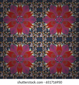 Abstract ethnic vector seamless pattern. Tribal art boho print, vintage flower background. Background texture, wallpaper, floral theme in colors.