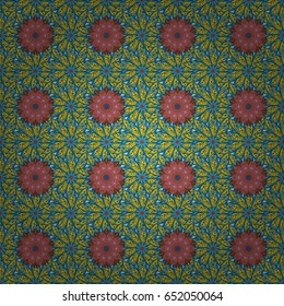 Abstract ethnic vector seamless pattern. Tribal art boho print, vintage flower background. Background texture, wallpaper, floral theme in colors.