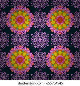 Abstract ethnic vector seamless pattern. Tribal art boho print, vintage flower background. Background texture, wallpaper, floral theme in colors.