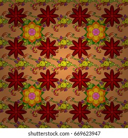 Abstract ethnic vector seamless pattern. Tribal art boho print, vintage flower background. Background texture, wallpaper, floral theme in colors.