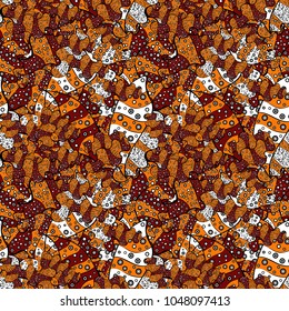 Abstract ethnic vector. Tribal art print, vintage background. Background texture, wallpaper, theme in orange, black and red colors.