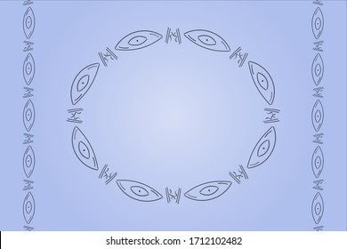 Abstract, ethnic, vertical and circle patterns like eyes. Vector drawing. It can be used as textile, fabric, wallpaper, banner, background, wrapping paper, poster, printing etc.