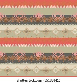 Abstract ethnic vintage seamless pattern. Tribal art print. Background texture, wallpaper, wrapping