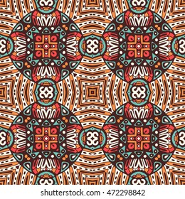 abstract ethnic vintage seamless pattern geometric mosaic background