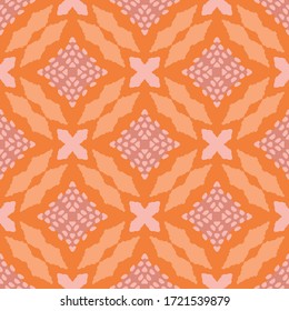Abstract ethnical vector seamless pattern with irregular doodle texture in geometric layout. Modern tribal background for wallpaper, fabric, paper, textile or scrapbooking. Hand drawn surface pattern