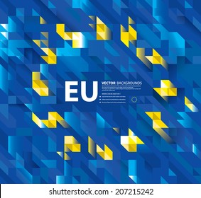 Abstract EU Flag, European Union Colors, Europe Art (Vector Art) 