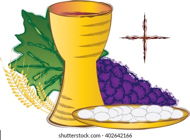 Abstract Eucharist symbols bread