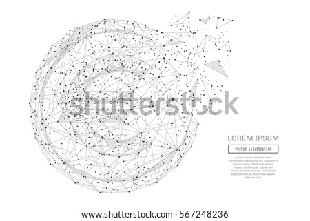Abstract euro cent polygonal, geometry triangle. Light connection structure of coin. Low poly vector background. Connection structure