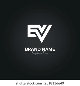 Resumo EV VE Letras Monograma Logo Design. Modelo de vetor inicial.