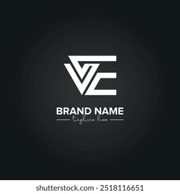 Resumo EV VE Letras Monograma Logo Design. Modelo de vetor inicial.