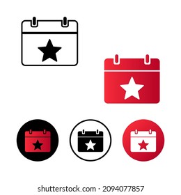 Abstract Event Calendar Icon Illustration