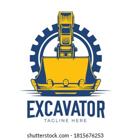 Abstract Excavator Construction Logo Collection